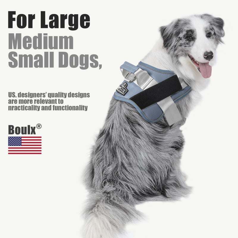 Bolux Dog Harness, No-Pull Reflective Dog Vest, Breathable Adjustable Pet Harness with Handle for Outdoor Walking - No More Pulling, Tugging or Choking (Blue, XL) - Image 5